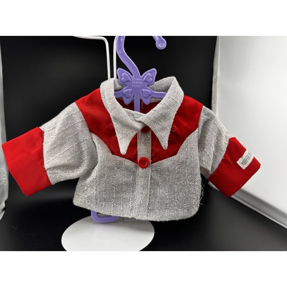 Vtg 1985 Cabbage Patch Kids Coleco Shirt Western 16" Dolls Red Silver Sparkle‎